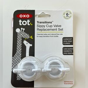 OXO Tot Transitions 2 Packs Sippy Cup Valve Replacement Set BPA/PVC Free 6+mos